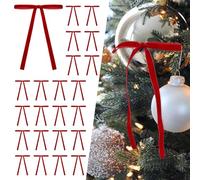 SIMISI RIBBON 24 Pcs Red Velvet Christmas Tree Bows Door Garland Decor Vintage Wreath Bow (3/8'' Width, 5 * 7 inch)