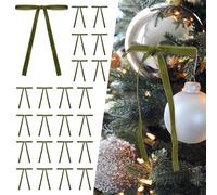 SIMISI RIBBON 24 Pcs Olive Green Velvet Christmas Tree Bows Door Garland Decor Vintage Wreath Bow (3/8'' Width, 5 * 7 inch)