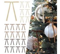 SIMISI RIBBON 24 Pcs White Velvet Christmas Tree Bows Door Garland Decor Vintage Wreath Bow (3/8'' Wide, 5 * 7 inch)