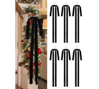 SIMISI RIBBON Black Long Velvet Bows Ornaments for Christmas Tree, Wreath, Garland, Swag, Staircase, Fireplace, Door (15 * 24 inch, 6 Pieces)