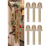 SIMISI RIBBON Khaki Long Velvet Bows Ornaments for Christmas Tree, Wreath, Garland, Swag, Staircase, Fireplace, Door (15 * 24 inch, 6 Pieces)