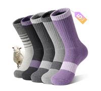 SIMIYA 5 Pairs Woolen Socks Women Warm Merino Wool Walking Socks Comfy Winter Sock for Hiking Skiing 3-7