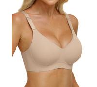SIMIYA Jelly Bra for Women, Seamless Bra No Underwire Dark Nude S