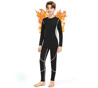 SIMIYA Kids Thermal Base Layer Set - Boys Youth Athletic Base Layer Set Compression Underwear Long Johns Bottom and Long Sleeve Top for Gym Sport Football Ski Grey 9-10Y