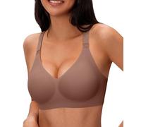 SIMIYA Soft Jelly Bra for Women, Seamless Bra for Unbeatable All-Day Comfort Non Wired Bra with Full Coverage Push Up Bra Design for Everyday Wear,Coffee,M