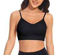 SIMIYA Sports Bra for Women Super Comfort Bras Adjustable Strap Bralette Removable Pads Sleep Bras for Girls in Yoga Leisure Stretch Crop Tops VestXL, Black