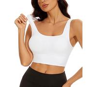 SIMIYA Sports Bra Women Seamless Crop Bra Top Comfort Bra with Removable Pads - Perfect for Everyday Wear(02style-White,M)