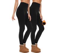 SIMIYA Thermal Leggings Womens High Waisted Long Johns for Ladies Winter Thermal Bottoms Pants for Walking Skiing and Daily Wear (2 Pack Black,2XL/3XL)