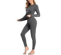 SIMIYA Women Thermal Underwear Set Base Layer Long Sleeve Top Ultra Soft Long Johns Fleece Lined Thermals Leggings for Winter Workout(1pc Grey,3XL)