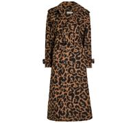 Simkhai Rumi Leopard-print Brushed Wool-blend Trench Coat - M (UK12 / M)