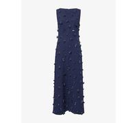Simkhai Womens Simkhai Claudia Jewel-Embellished Woven Midi Dress Midnight 8