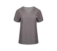simki. Nova One Pocket Ladies Scrub Top, V-Neck for Professional Look, Four-Way Stretch for Easy Movement, Moisture Wicking, Anti-Wrinkle, Advanced Performance Fabric, Colour Charcoal Size 2XL