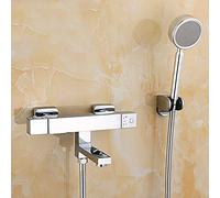 SIMLOPT Plating Bronze Rotating Faucet Take a Shower Bathroom Faucet Tatic Bathroom Chrome Bath Shower Mixer Anti Scald Tap 4 Points Interface Water-Tap/G