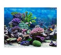 Simlug Fish Tank Background Paper, PVC Adhesive Underwater Coral Aquarium Fish Tank Background Poster Backdrop Decoration Paper(61 * 41cm)