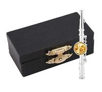 Simlug Pin Badges Brooches for Men Women, Mini Flute Shaped Musical Instrument Brooch Pin Accessory for Gift Collection(Silver)