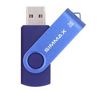 SIMMAX 32GB Memory Stick USB 2.0 Flash Drives Swivel Thumb Drive Pen Drive (32GB Blue)