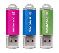 SIMMAX Memory Stick 32GB 3 Pack 32GB USB 2.0 Flash Drives Thumb Drive Pen Drive (32GB Pink Blue Green)