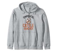 Simmental Cattle Rancher Cute Simmental Cow Rancher Zip Hoodie