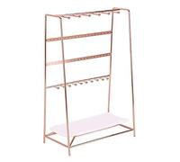Simmer Stone Rose Gold Jewelry Stand, Desktop Jewelry Organizer with Tray, Size 10.2 x 5.5 x 15.7 …
