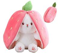 Simmpu Strawberry Rabbit Plush Toy, Big Floppy Ear Bunny Toys, Varied Fruit Animal Doll, Little Stuffed Dolls, Comfort Soft Pillow, Hoilday & Children's Day Gifts for Boys Girls(18cm), A1 (ZLD0023A1)