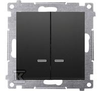 SIMO DW5BL.01/49 Black IP44 Light Switch