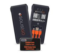 SIMO Solis Go Mobile Hotspot, Portable WiFi & Power Bank with Built-in Cables for Travel in 140+ Countries, No SIM Card or Contract Req., Multi-Carrier Wireless Access Point, 10 Devices, 1GB/Month