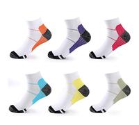 Simoda 6 Pairs Compression Socks,Sports Plantar Fasciitis Arch Support Running Gym Compression Foot Socks for Men and Women (color #1, S/M)
