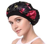 Simoda Satin Floral Night Cap for Curly Hair Elastic Band Hair Care Sleeping Bonnet (#1)