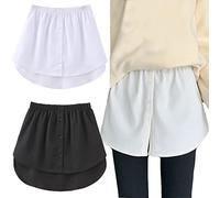 Simoda Women Shirt Extenders 2 Pcs High Waist Layered Mini Skirt Fake Top Lower Sweep Shirt Extenders
