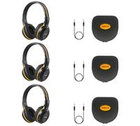 SIMOLIO 3 Pack Wireless IR Headphones for Honda & Odyssey, CR-V, Accord, Pilot, Ridgeline, RDX, MDX, with Carrying Cases/AUX Cord, Share Port, 2 Channel Folding IR Car DVD Replacement Headsets