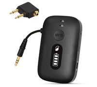 SIMOLIO Airplane Bluetooth Adapter for Headphones&Earbuds, 20 Hr Battery, Support 2 Wireless Headphones/AirPods, 3.5mm AUX Bluetooth Audio Transmitter for Plane, Travel Flight, TV, Gym