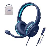 SIMOLIO-USB-C-Wired-Headphone for-School with Boom-Microphone & Mute Button