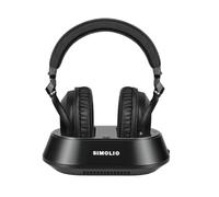 SIMOLIO Wireless Headphones for TV Listening, Bluetooth for Phone & Tablet | 3 EQ with Clear Dialogue, Bypass to Soundbar, Independent Volume Control, 164FT/50M, Replaceable Ear Cushions, Charging Dock