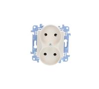 Simon 10 Double Socket Outlet Cream 16A 250V IP20 CG2M.01/41