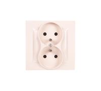 Simon 10 Double Socket with/u Monoblock 16A, 250V Cream CGZ2/41