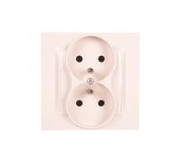 Simon 10 Double Socket with/u Monoblock 16A, 250V Cream CGZ2/41