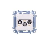 Simon 10 Dual Antenna Socket SAT-SAT-RTV White CASK2.01/11