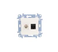 Simon 10 Gniazdo antenowe + komputerow typu F + RJ45 kat.5e białe CASFRJ455.01/1