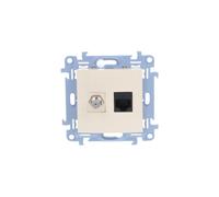 Simon 10 Gniazdo antenowe + komputerowe typu F + RJ45 kat.5e krem CASFRJ455.01/4
