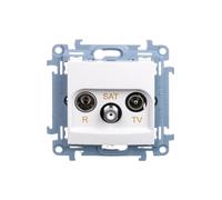 Simon 10 Gniazdo antenowe R-TV-SAT końcowe białe IP20 CASK.01/11