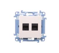Simon 10 Gniazdo komputerowe podwójne RJ45 kat.6 kremowe C62.01/41