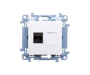 Simon 10 Gniazdo komputerowe pojedyncze RJ45 kat.6 biały C61.01/11