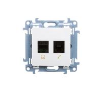 Simon 10 Gniazdo teleinformatyczne RJ45+RJ12 kat.5e białe C5T.01/11