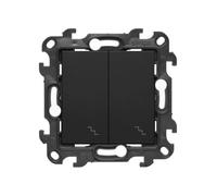 Simon 24 Double Two-Way Switch Matte Black NW6/2.01/49