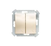 Simon 54 Łącznik schodowy podwójny z podświetleniem złoty mat DW6/2L.01/44