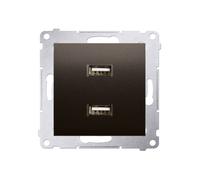 Simon 54 Charger 2xUSB 2.1A 5V/DC Brown Matte DC2USB.01/46