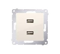 Simon 54 Charger 2xUSB 2.1A 5V/DC Cream DC2USB.01/41
