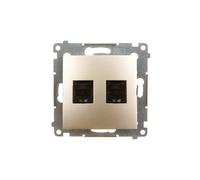 Simon 54 D62.01/44 Double RJ45 Cat.6 Computer Socket