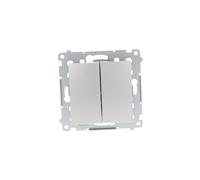 Simon 54 Double Button, Quick Coupler, Silver Matt DP2.01/43