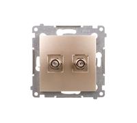 Simon 54 Double F Antenna Socket Gold Matte DASF2.01/44